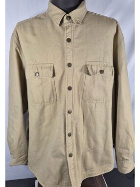 Woolrich XL Heavy Canvas Fleece Lined Workwear Chore Jacket Tan
